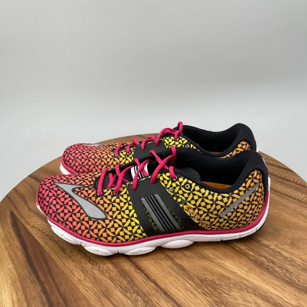 Brooks Pure Connect 4 Shoes Womens Size 10 B Yellow Orange Running Comfort